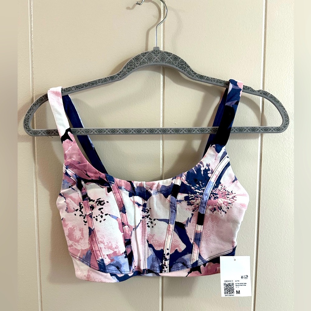 NWT floral corset crop top